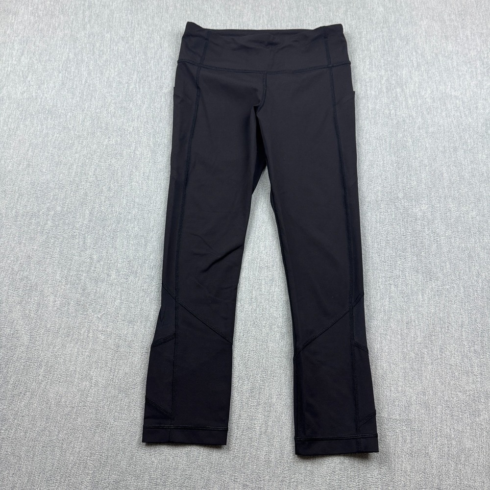 Lululemon Leggings‎ Womens 4 Black Pace Rival Crop 23" Stretch Yoga Gym Pants